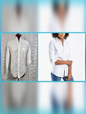 Emily Phillips Cotton White Oxford Girlfriend White Button Down Shirt Classic